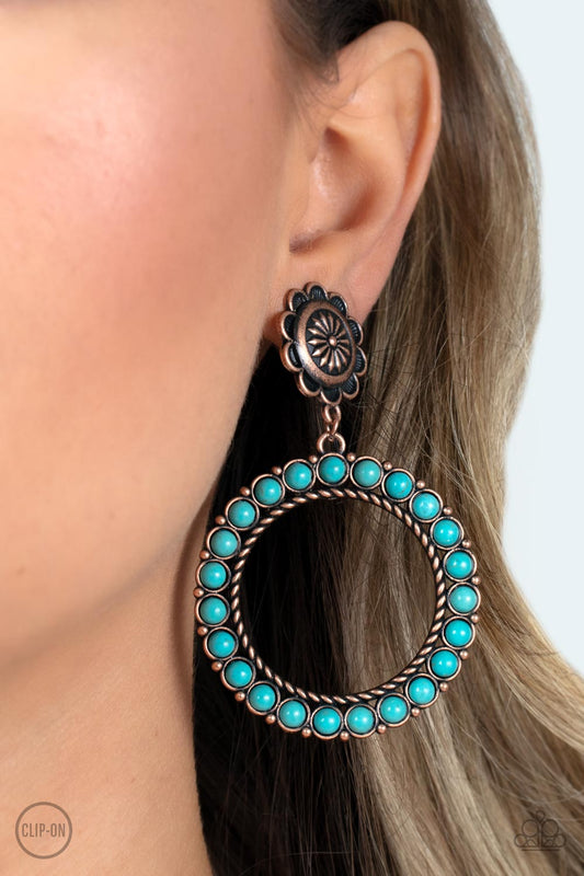 Paparazzi - Playfully Prairie - Copper Earrings #1884