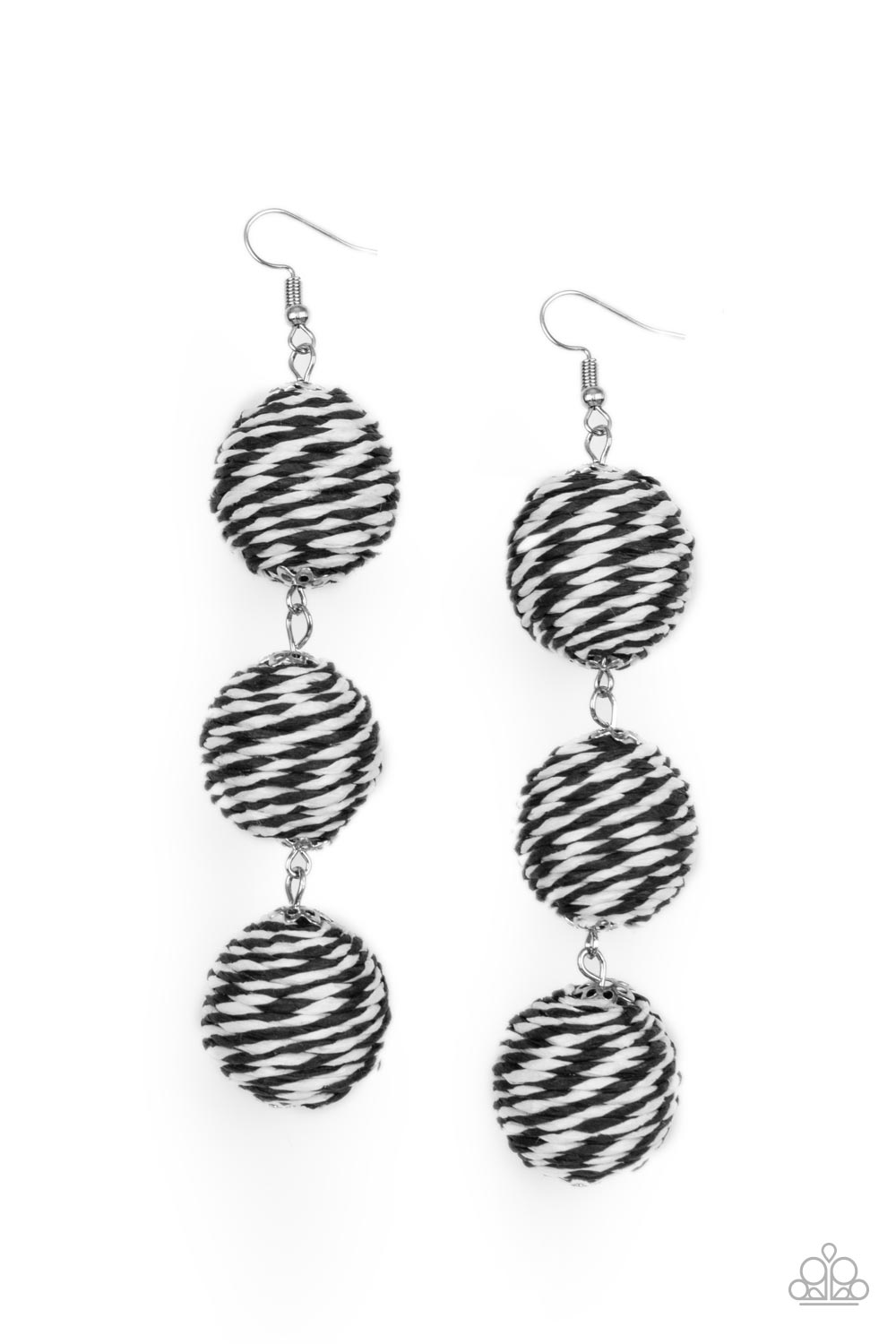 Paparazzi Laguna Lanterns - Black Earrings #0944