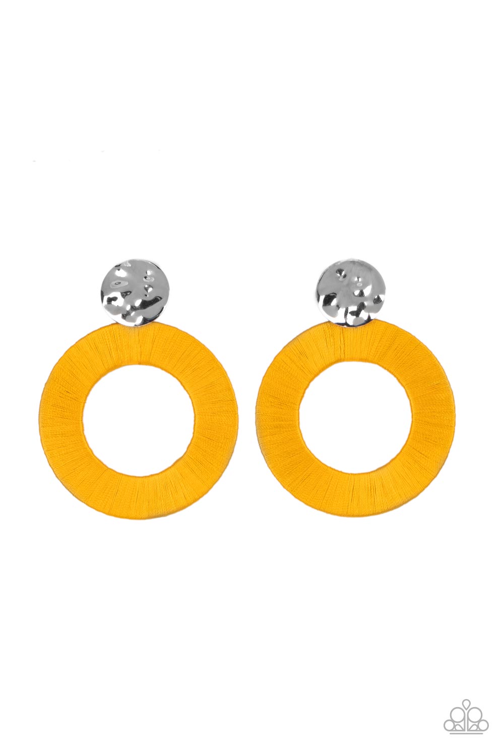 Paparazzi Strategically Sassy - Yellow Earrings #0940