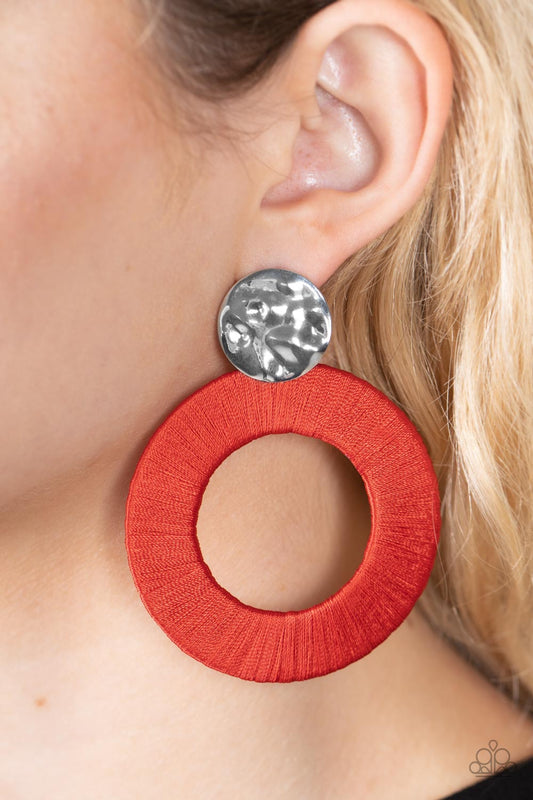 Paparazzi - Strategically Sassy - Red Earrings #0884
