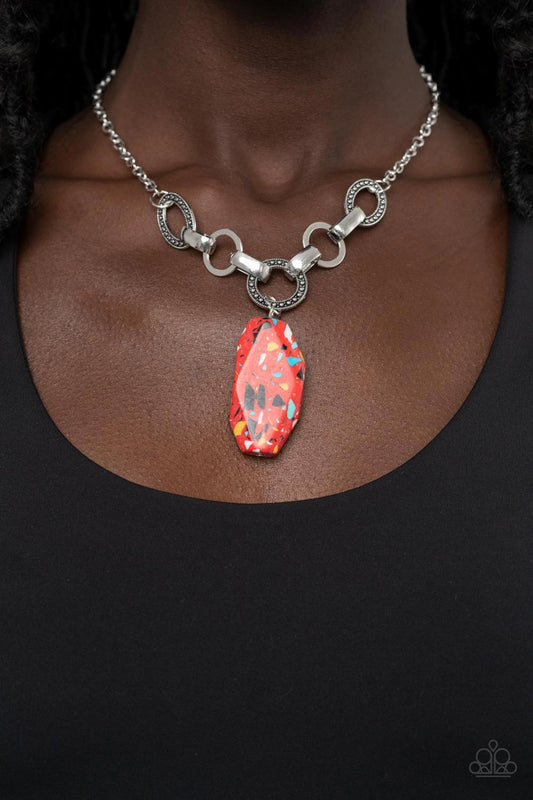 Paparazzi - Mystical Mineral - Red Necklace #1404
