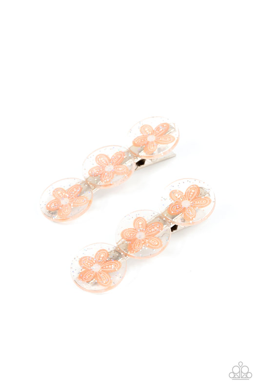 Paparazzi Accessories - Pamper Me in Posies - Orange Hair Clip