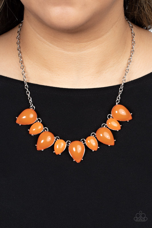 Paparazzi - Pampered Poolside - Orange Necklace #0436
