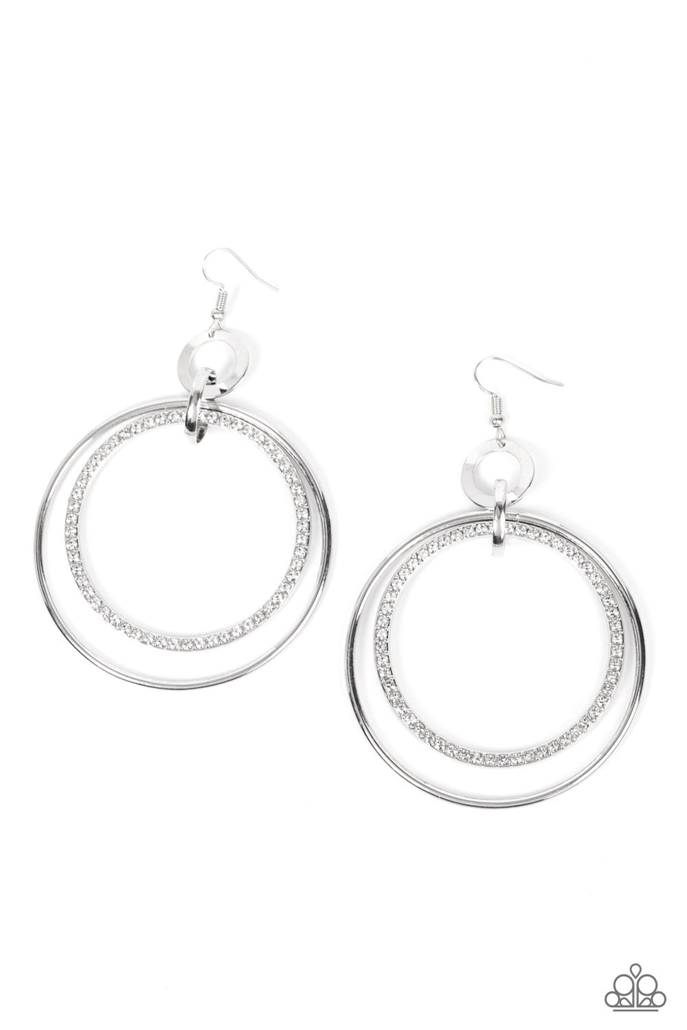 Paparazzi - Haute Hysteria - White Earrings #1280