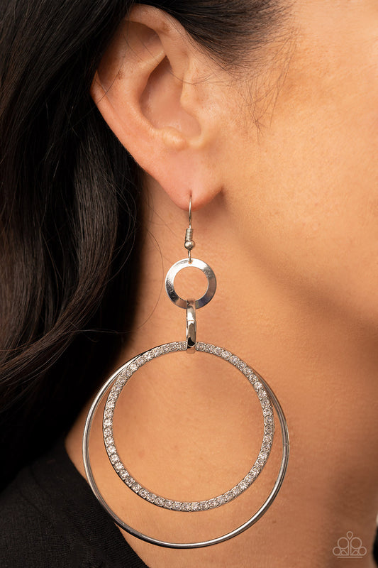 Paparazzi - Haute Hysteria - White Earrings #1280