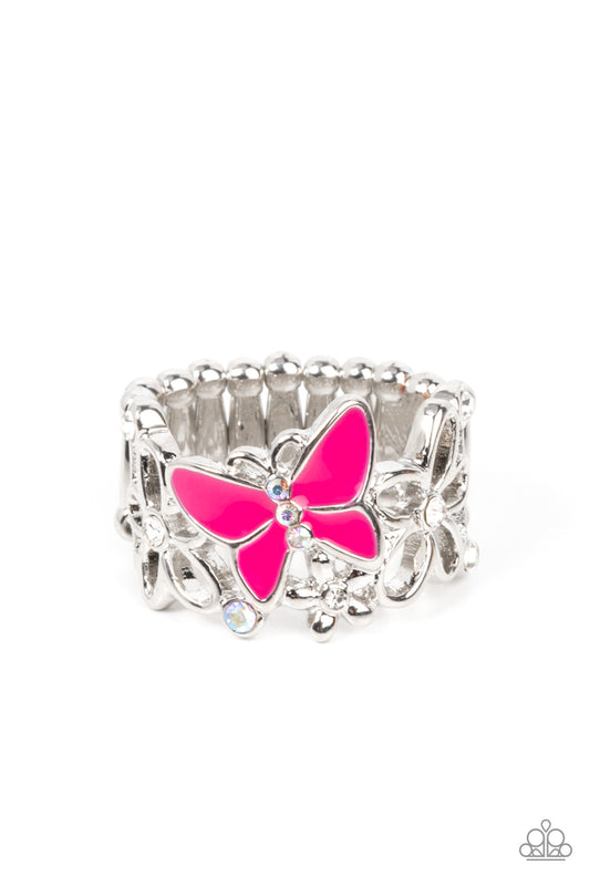Paparazzi - All FLUTTERED Up - Pink Rings #R045