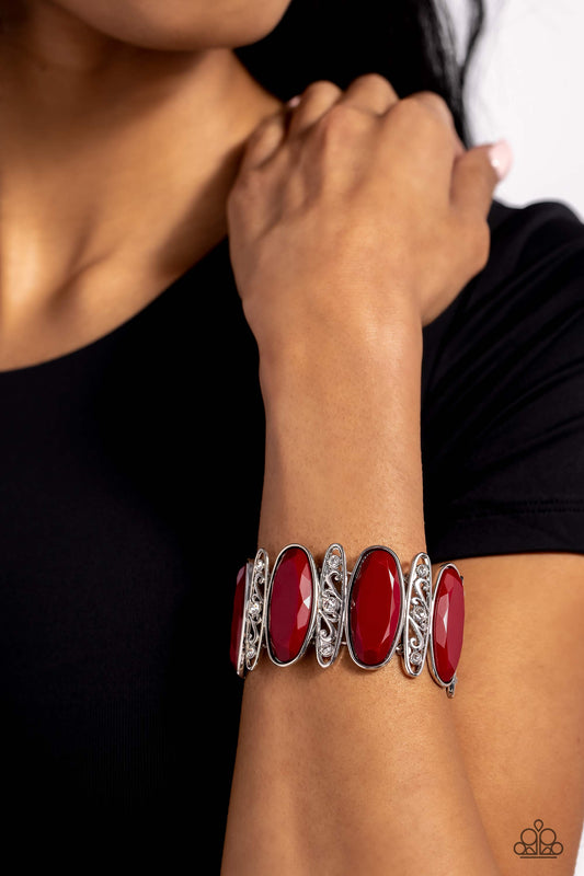 Paparazzi - Saturated Sparkle - Red Bracelet #0559
