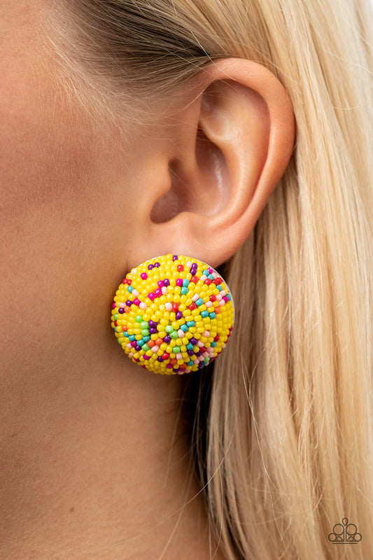 Paparazzi - Kaleidoscope Sky - Yellow Earrings #1748