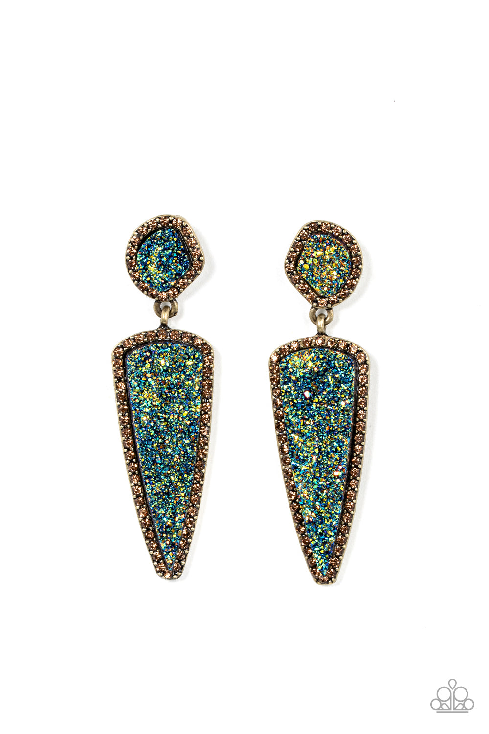 Paparazzi - Druzy Desire - Brass Earrings #1913