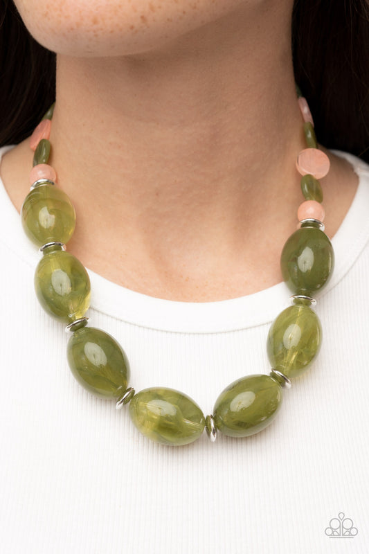 Paparazzi - Belle of the Beach - Green Necklaces #0095