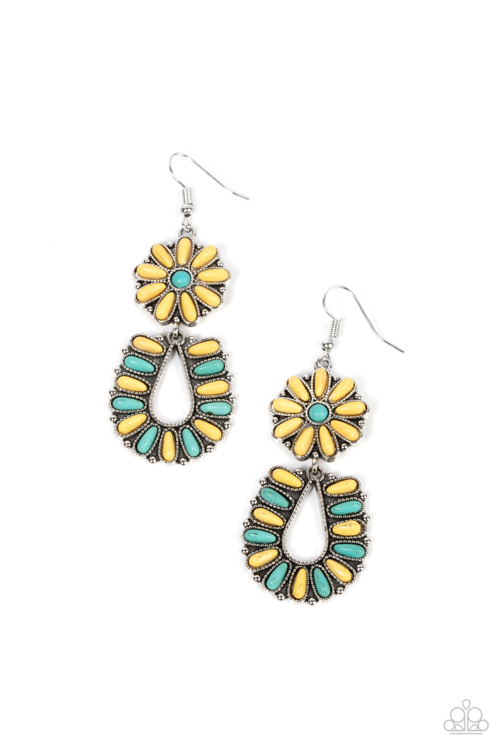 Paparazzi - Badlands Eden - Yellow Earrings #2063