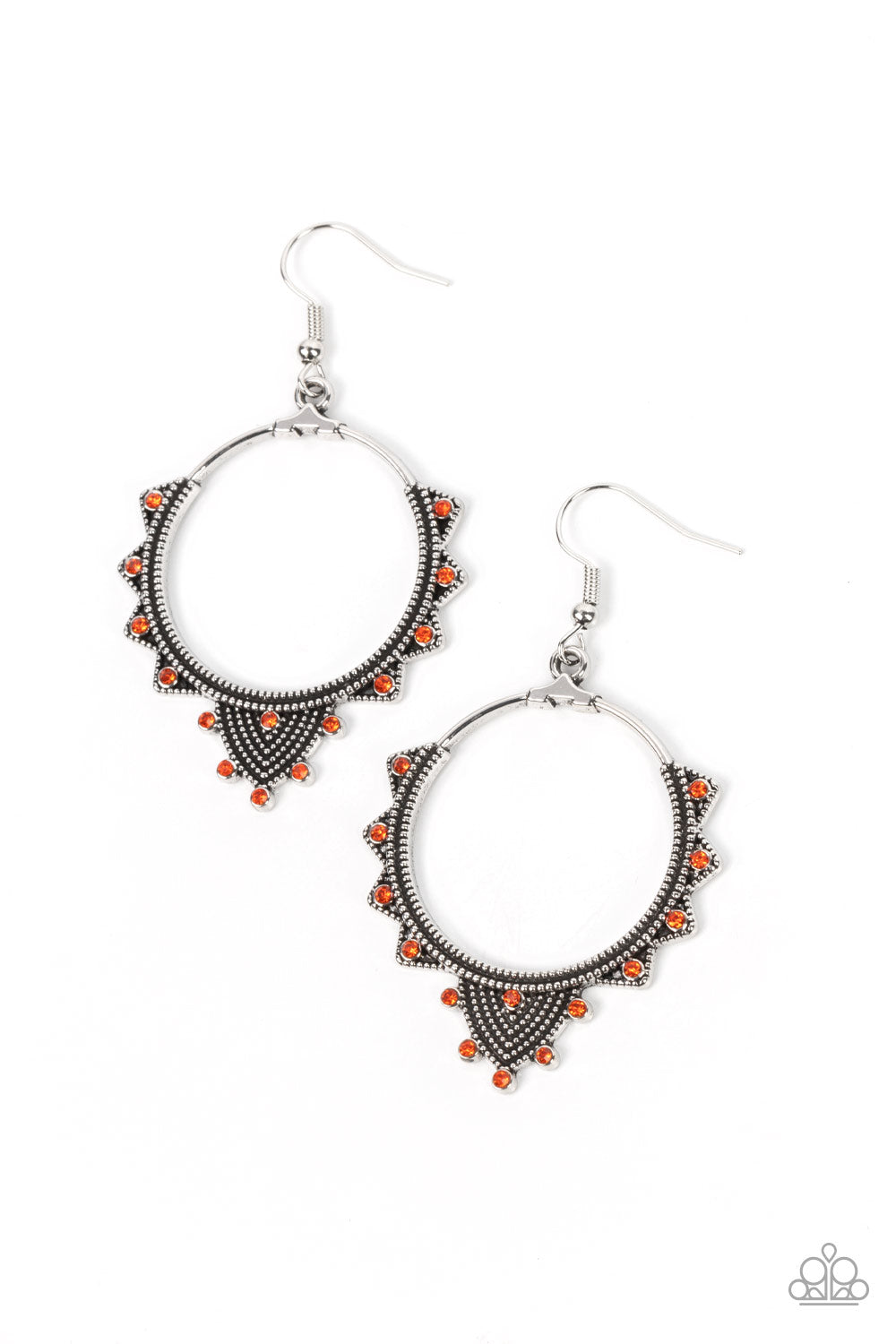 Paparazzi - Textured Twinkle - Orange Earrings #2013