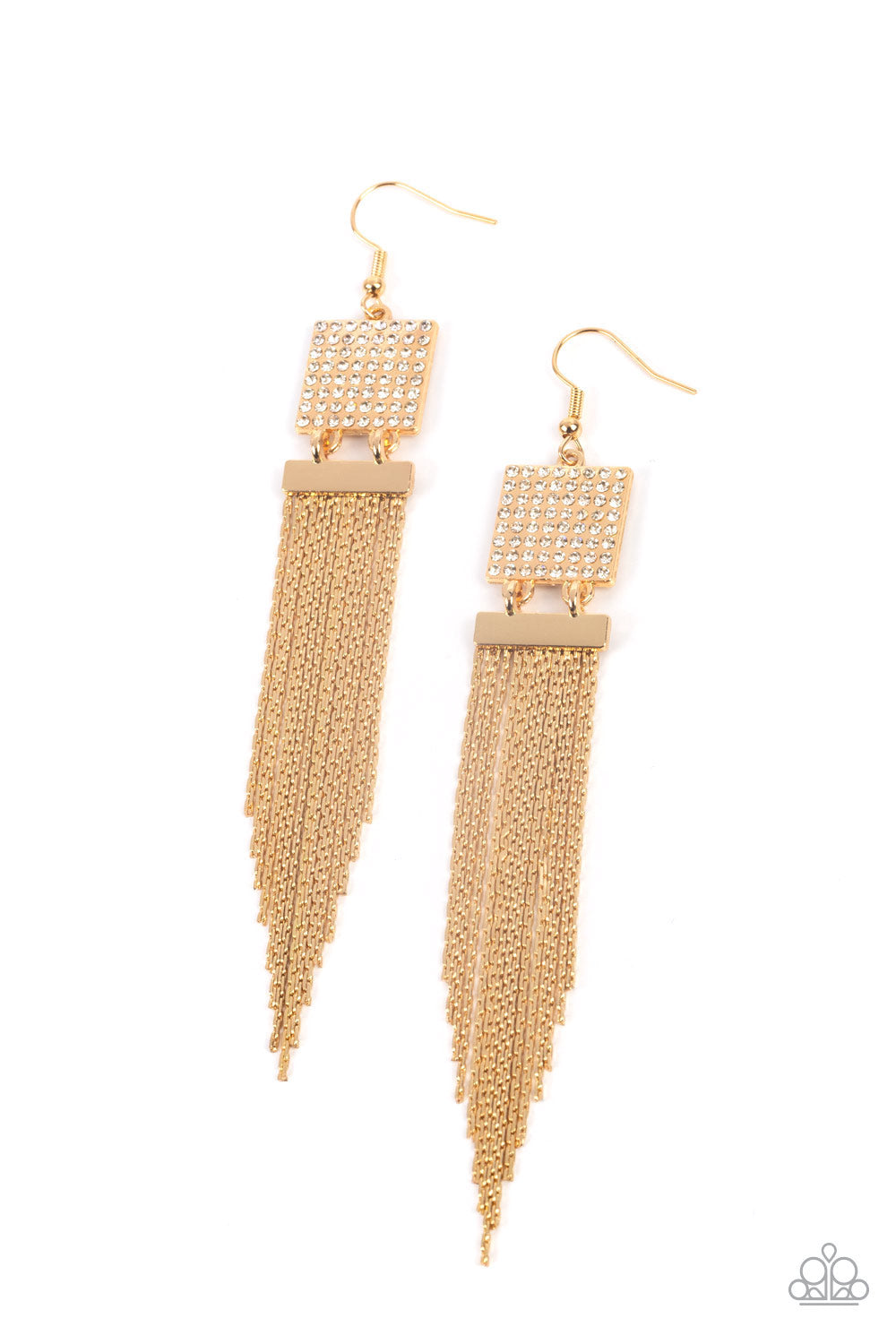Paparazzi - Dramatically Deco - Gold Earrings #0932