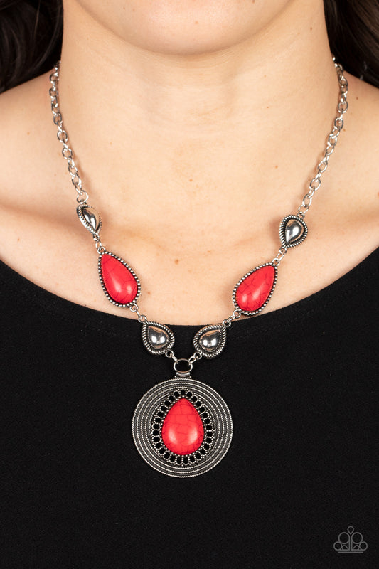 Paparazzi - Saguaro Soul Trek - Red Necklace #1553