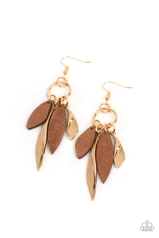 Paparazzi - Primal Palette - Gold Earrings #2010