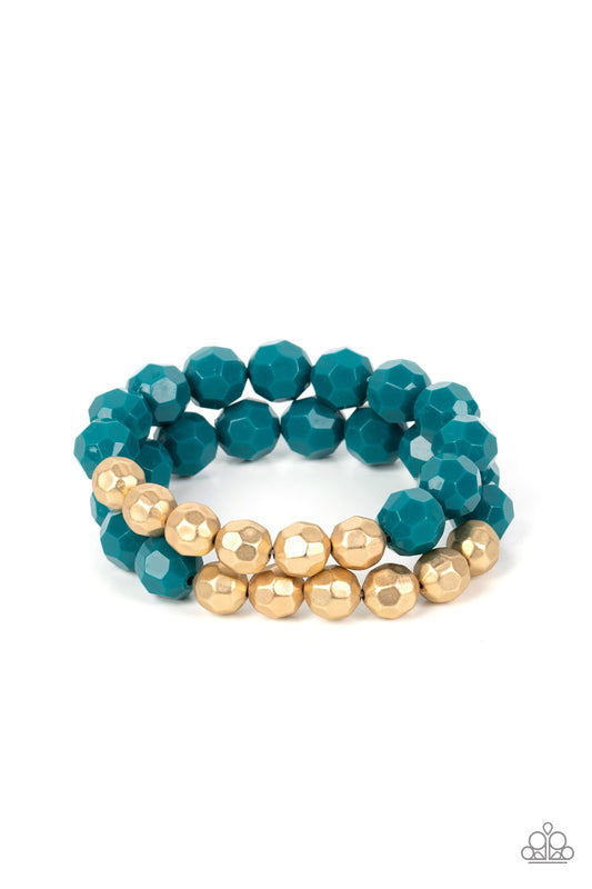 Paparazzi - Grecian Glamour - Blue Bracelet #1151