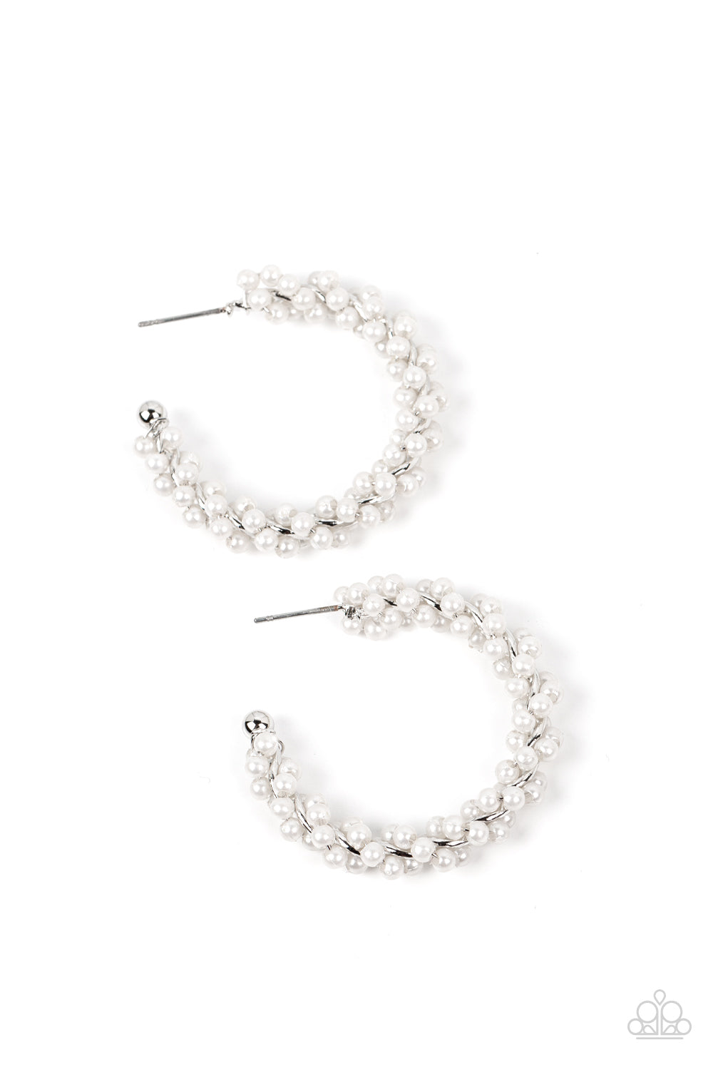 Paparazzi - Yacht Royale - White Earrings #2034
