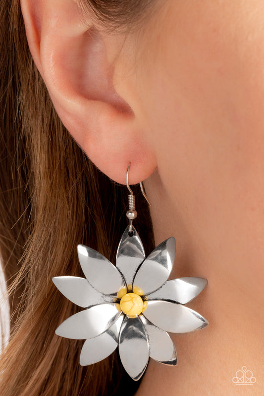 Paparazzi - Pinwheel Prairies - Yellow Earrings #2012