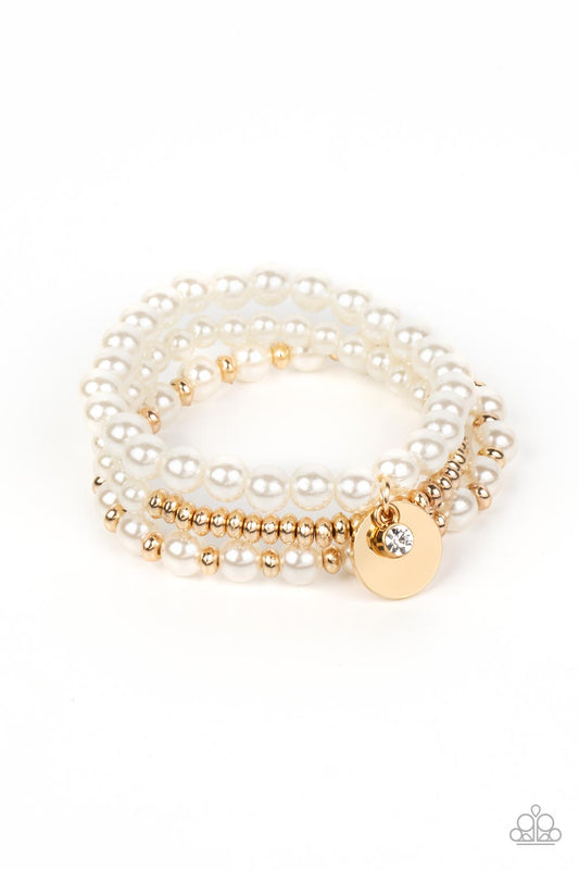 Paparazzi - Pearly Professional - Gold Bracelets #1171