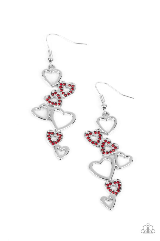 Paparazzi - Sweetheart Serenade - Red Earrings #0942