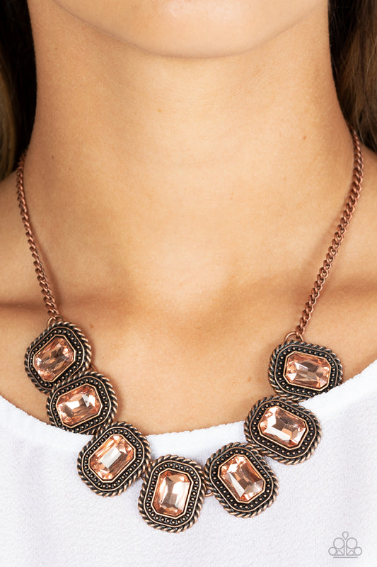 Paparazzi - Iced Iron - Copper Necklaces #1318