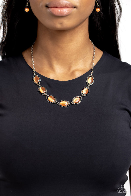 Paparazzi - Framed in France - Orange Necklaces #2172