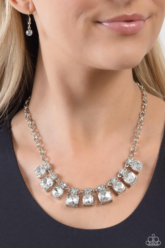 Paparazzi - Fitted Fantasy - White Necklaces #1444
