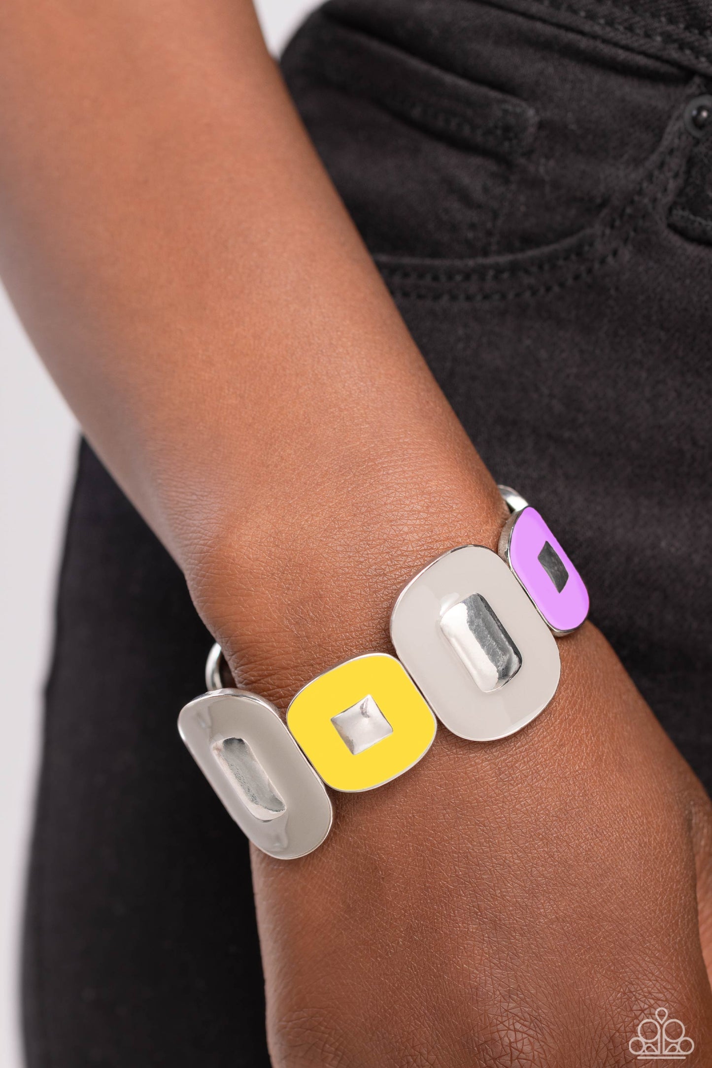 Paparazzi - Painted Pairing - Silver Bracelets #B157