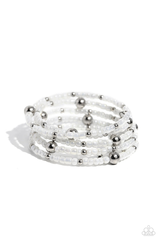 Paparazzi - Refined Retrograde - White Bracelets #1216
