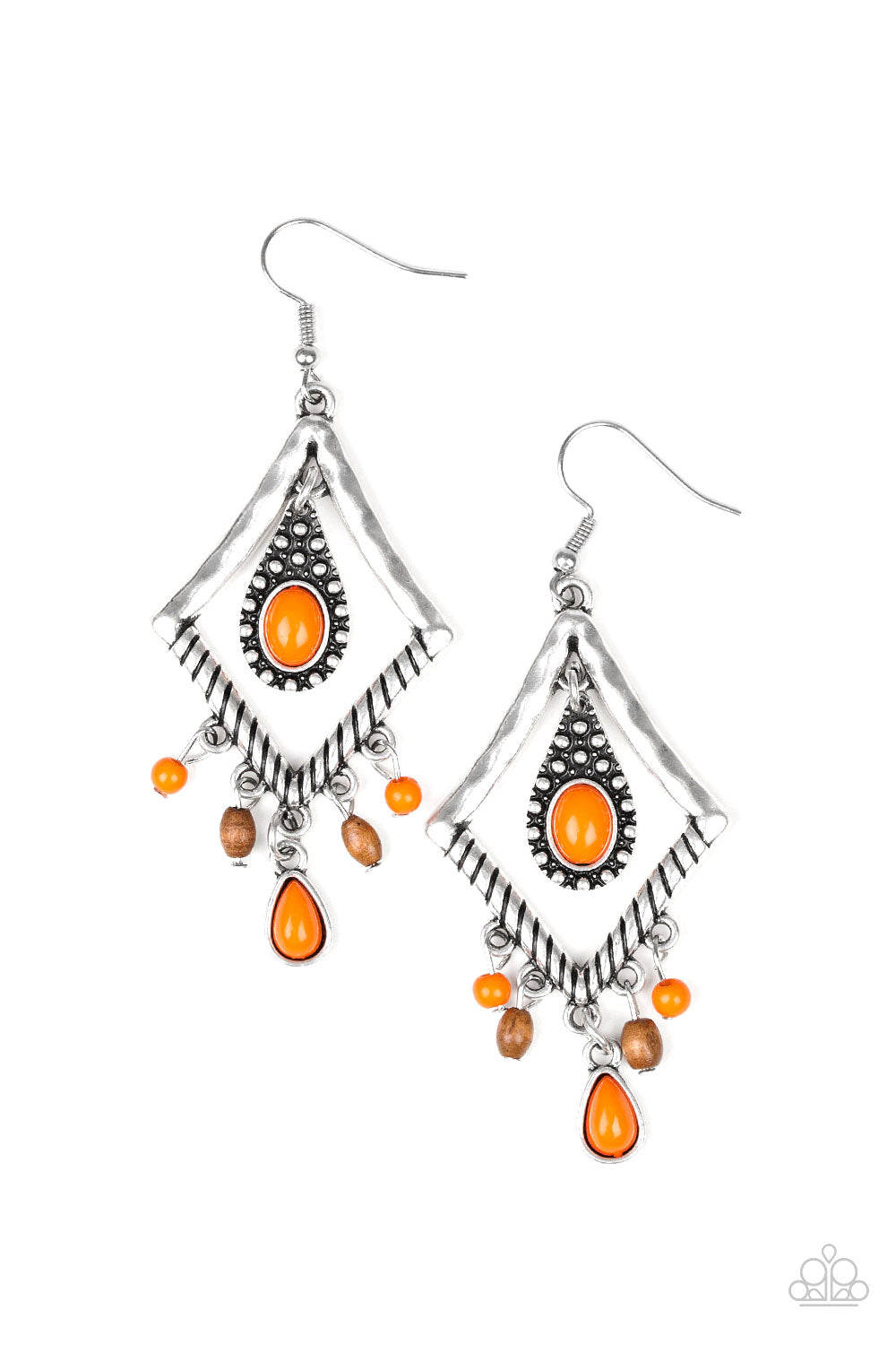 Paparazzi - Southern Sunsets - Orange Earrings