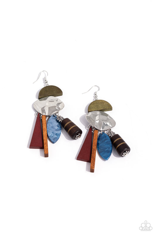 Paparazzi - Textured Talisman - Multi Earrings #0710