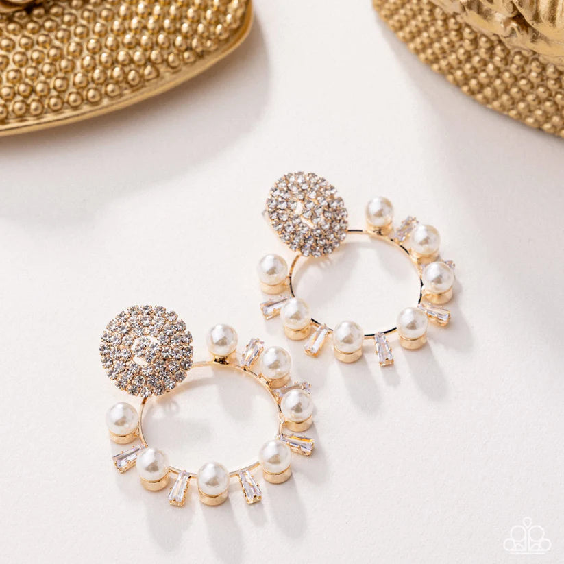 Paparazzi - Wistfully Waltzing - Gold Earrings #2046