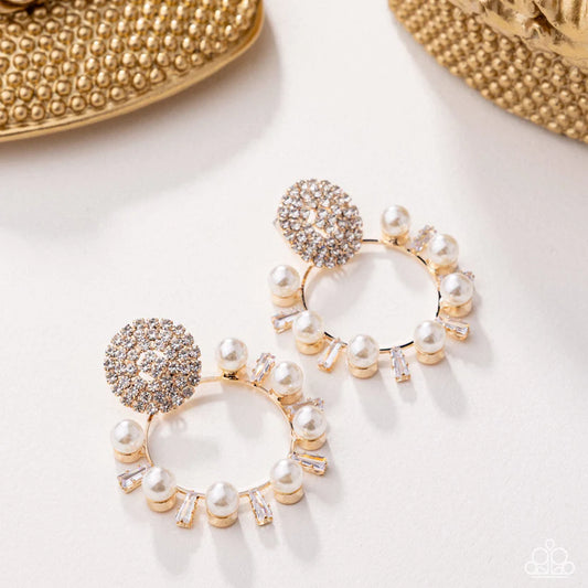 Paparazzi - Wistfully Waltzing - Gold Earrings #2046