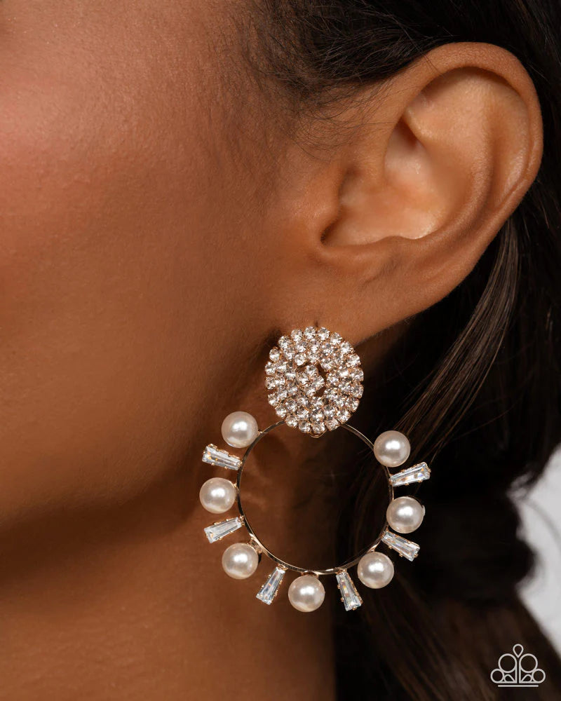 Paparazzi - Wistfully Waltzing - Gold Earrings #2046