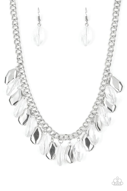 Paparazzi - Fringe Fabulous - Silver Necklaces  #2132