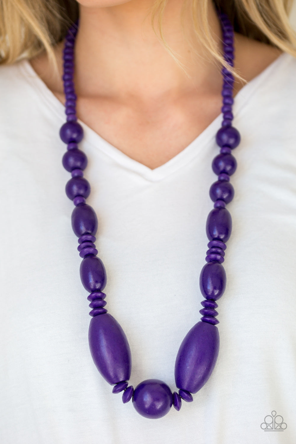 Paparazzi - Summer Breezin Purple Necklaces  W-Purple #1