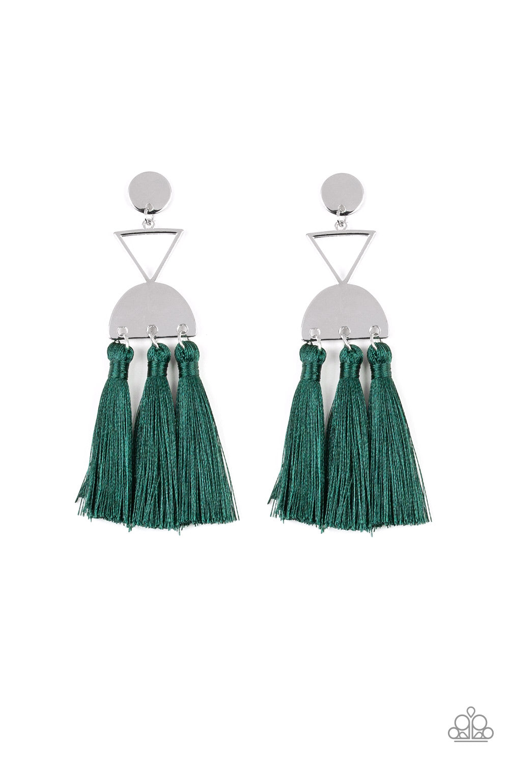 Paparazzi - Tassel Trippin - Green Earrings #2083