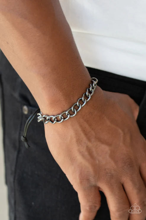 Paparazzi - Sideline - Black Mens Bracelet   UM#02