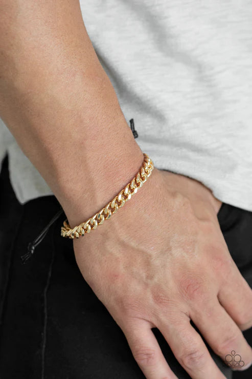 Paparazzi - Hurrah - Gold  Mens Bracelet UM#04