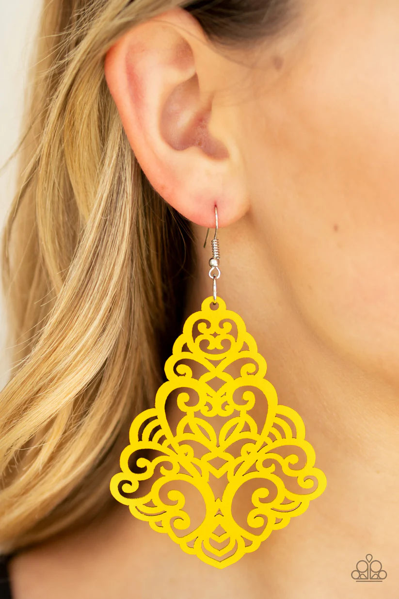 Paparazzi - Powers of ZEN - Yellow Earrings #1714