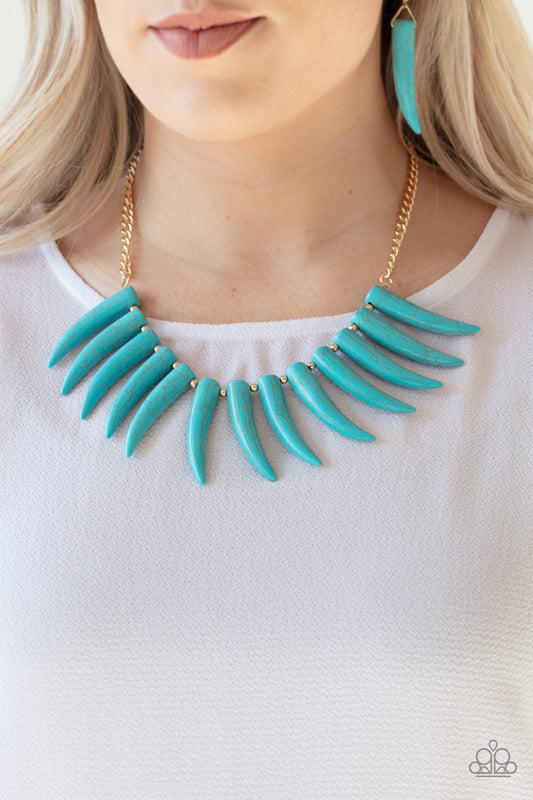 Paparazzi - Tusk Tundra - Blue Necklaces #0194