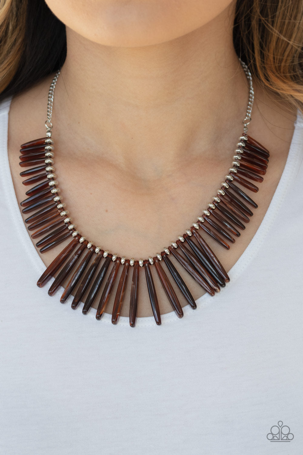 Paparazzi - Out of My Element - Brown Necklace O/D #A02 {brown}