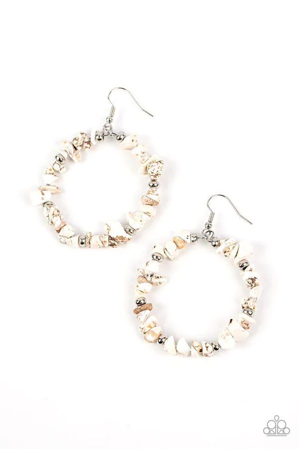 Paparazzi - Mineral Mantra - White Earrings #0139