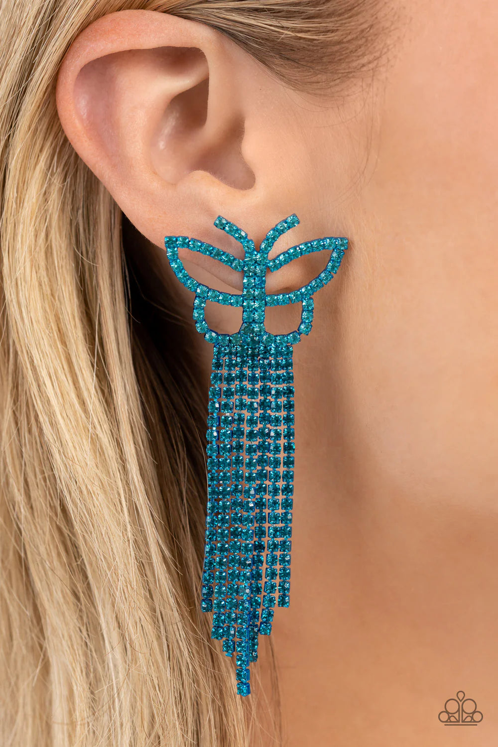 Paparazzi - Billowing Butterflies - Blue Earrings #2258