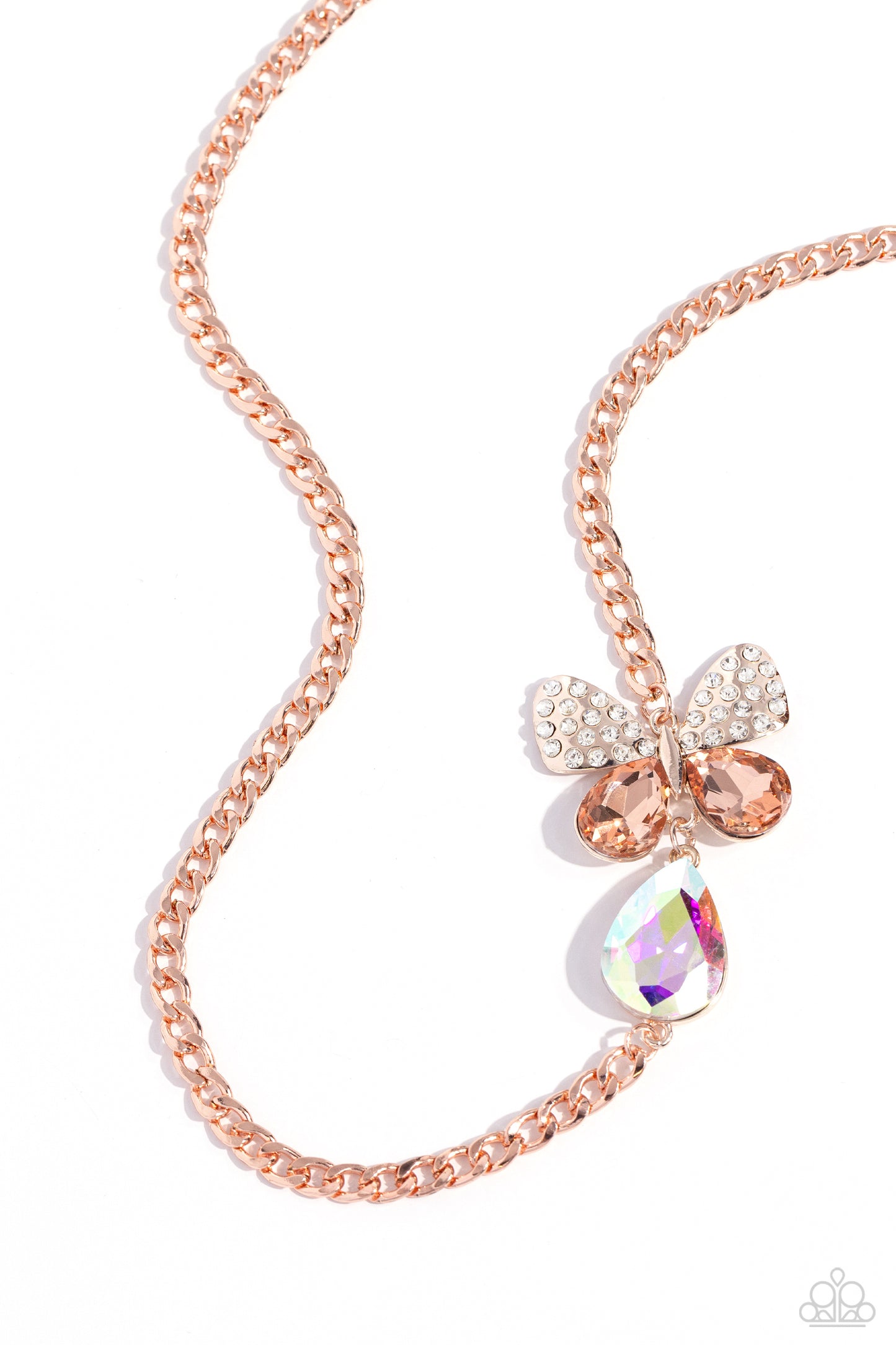 Paparazzi - Fluttering Finesse - Rose Gold Necklaces  #2370