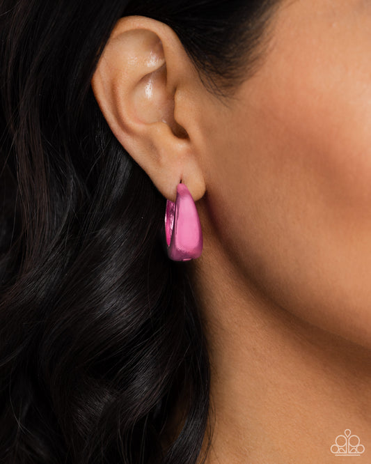 Paparazzi - Colorful Curiosity - Pink Earrings  #2275