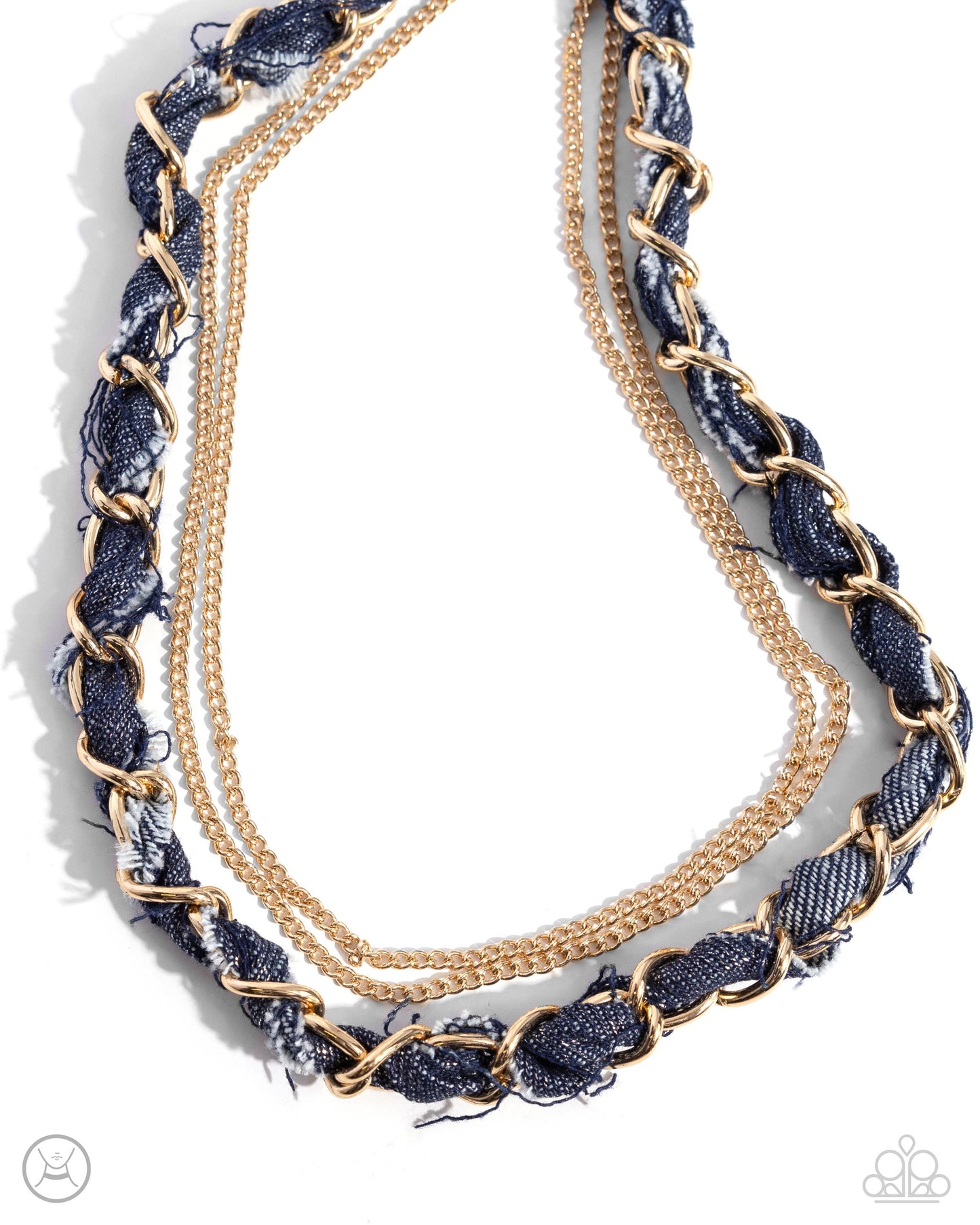 Paparazzi - Denim Danger - Gold Necklaces  #2354