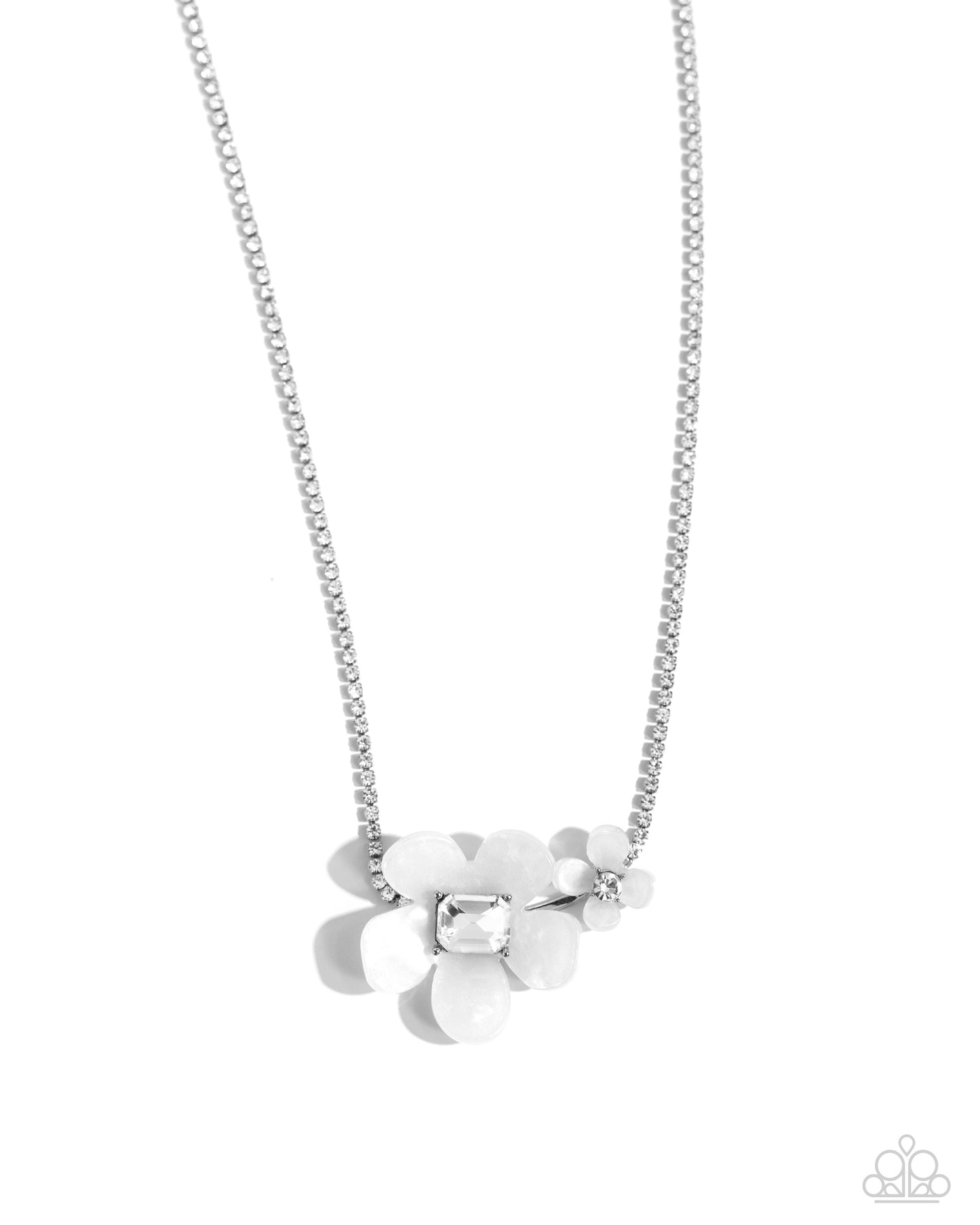 Paparazzi - Dainty Deduction - White Necklaces #2359