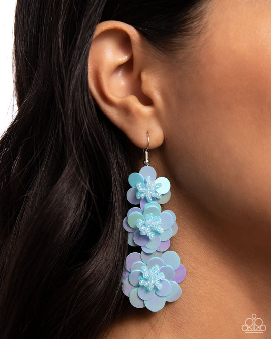Paparazzi - Beaded Bouquet - Blue Earrings  #2458