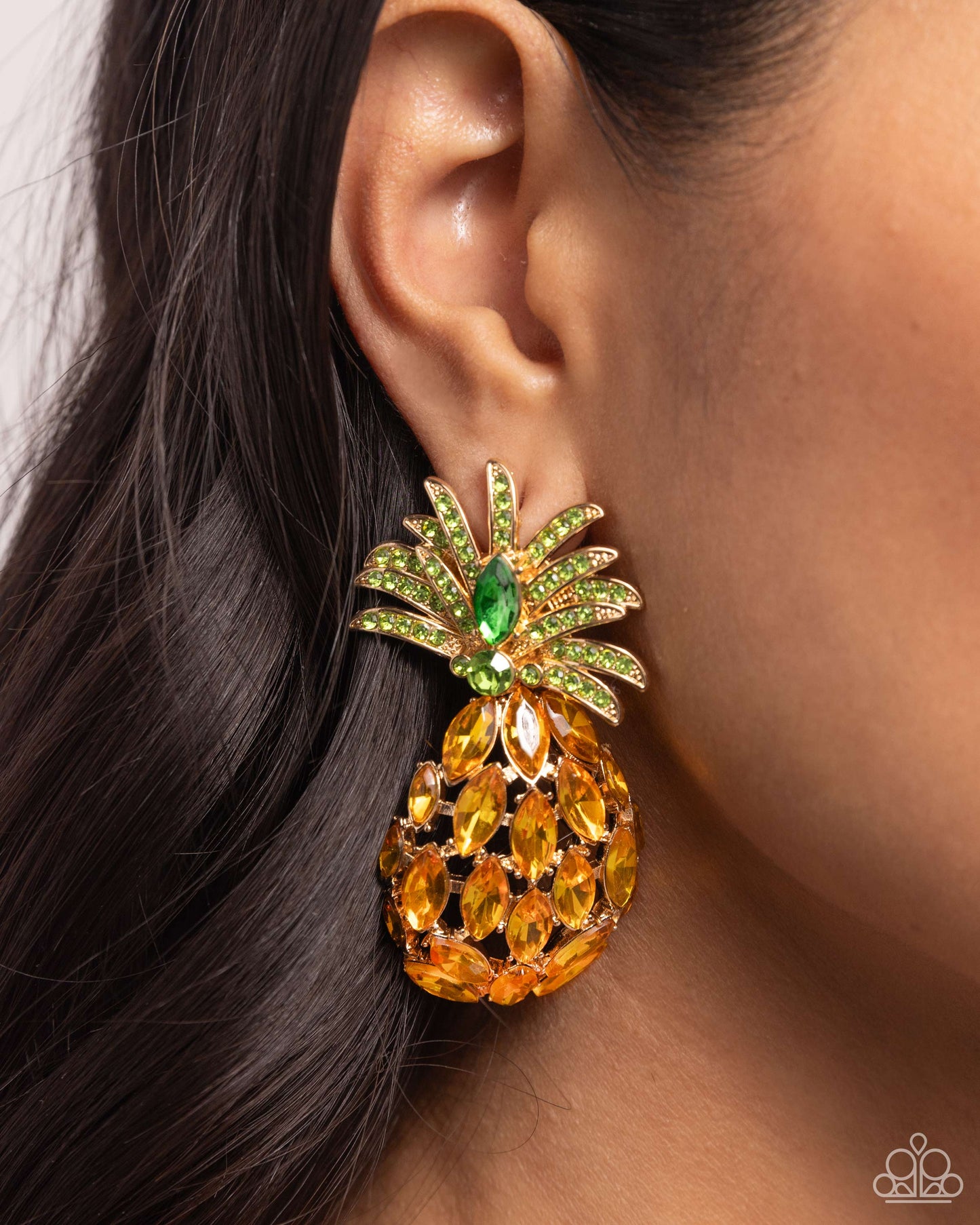 Paparazzi - Pineapple Pizzazz - Yellow Earrings #2276